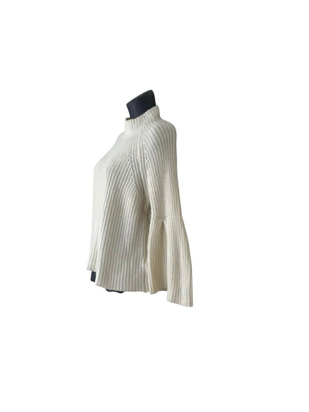 Joie Ingrit Wool & Cashmere blend Cream Knit Bell Sleeve Sweater Size XS